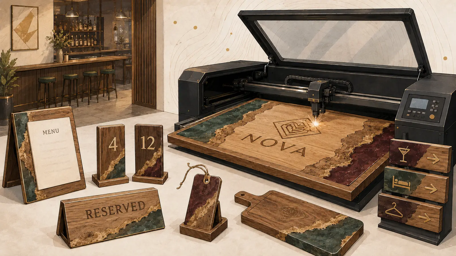 Lasergravur auf Holz: Porträts, Logos und Schriftzüge