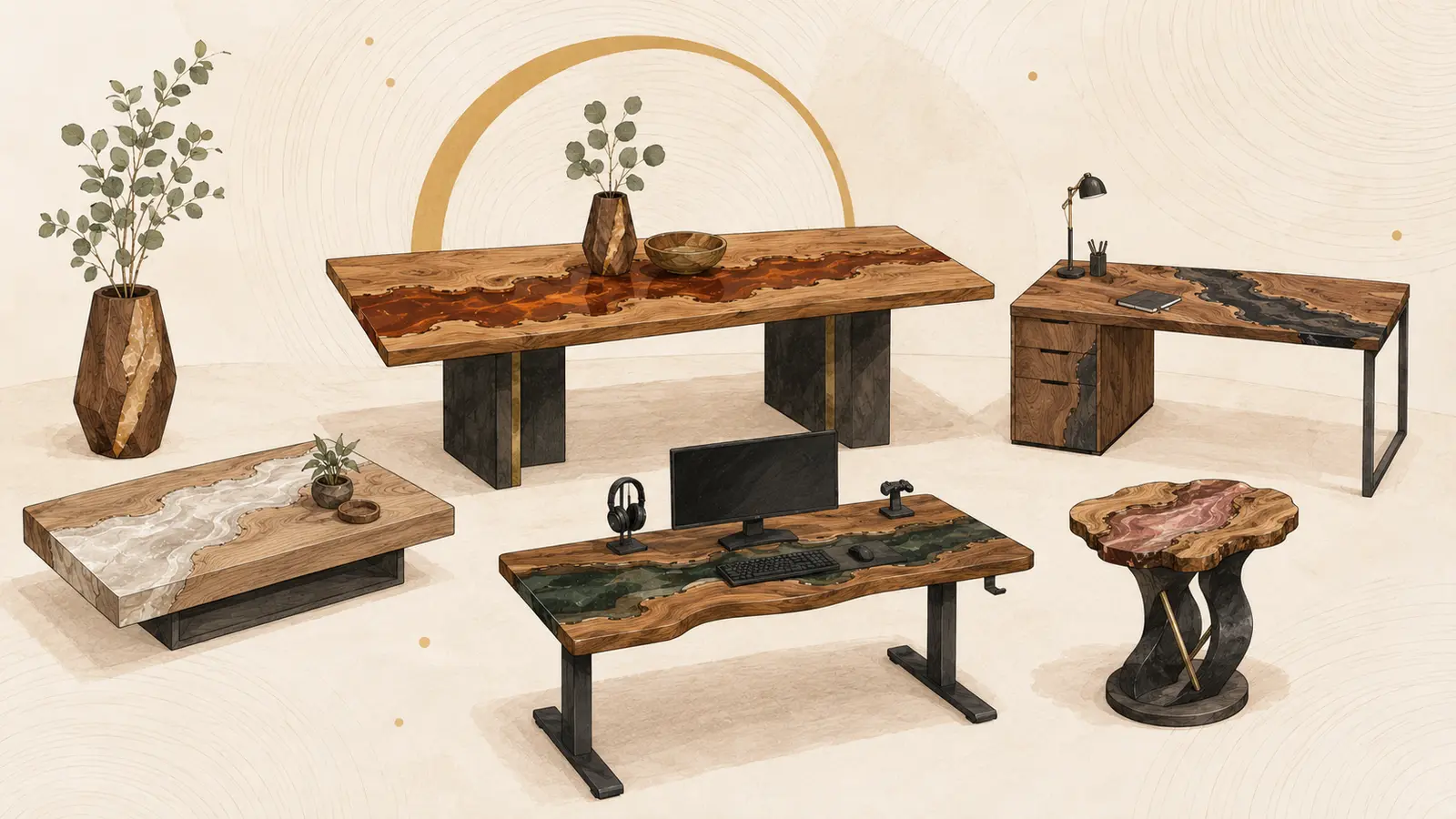 Welcher Epoxidharztisch passt? Essen, Besprechen, Arbeiten und Gaming
